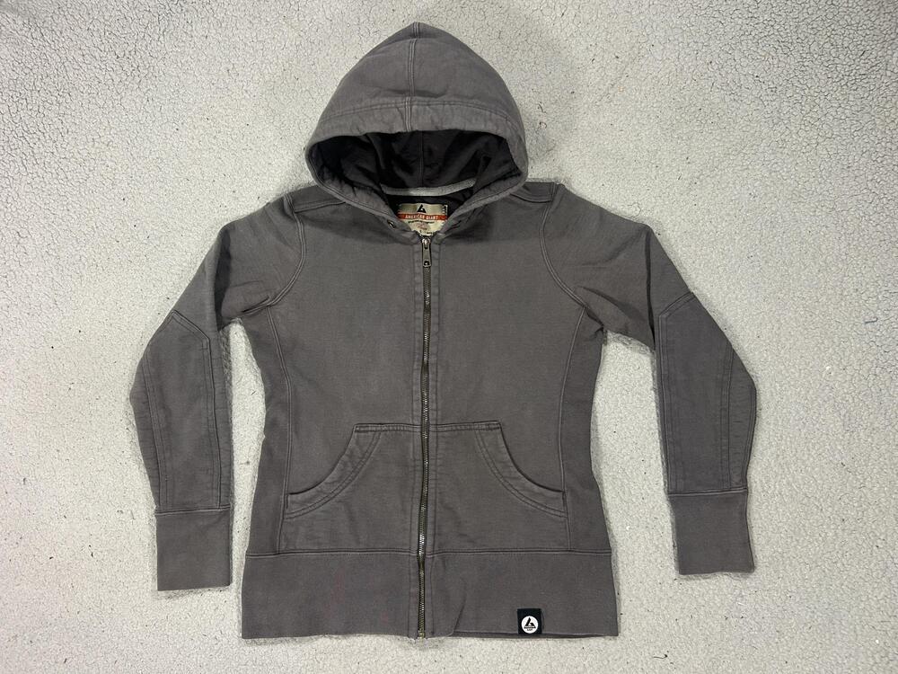 American Giant Hoodie Womens Small Gray Full Zip Cotton Sweatshirt Made USA